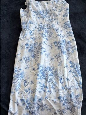 Cider Satin Floral Midi Dress